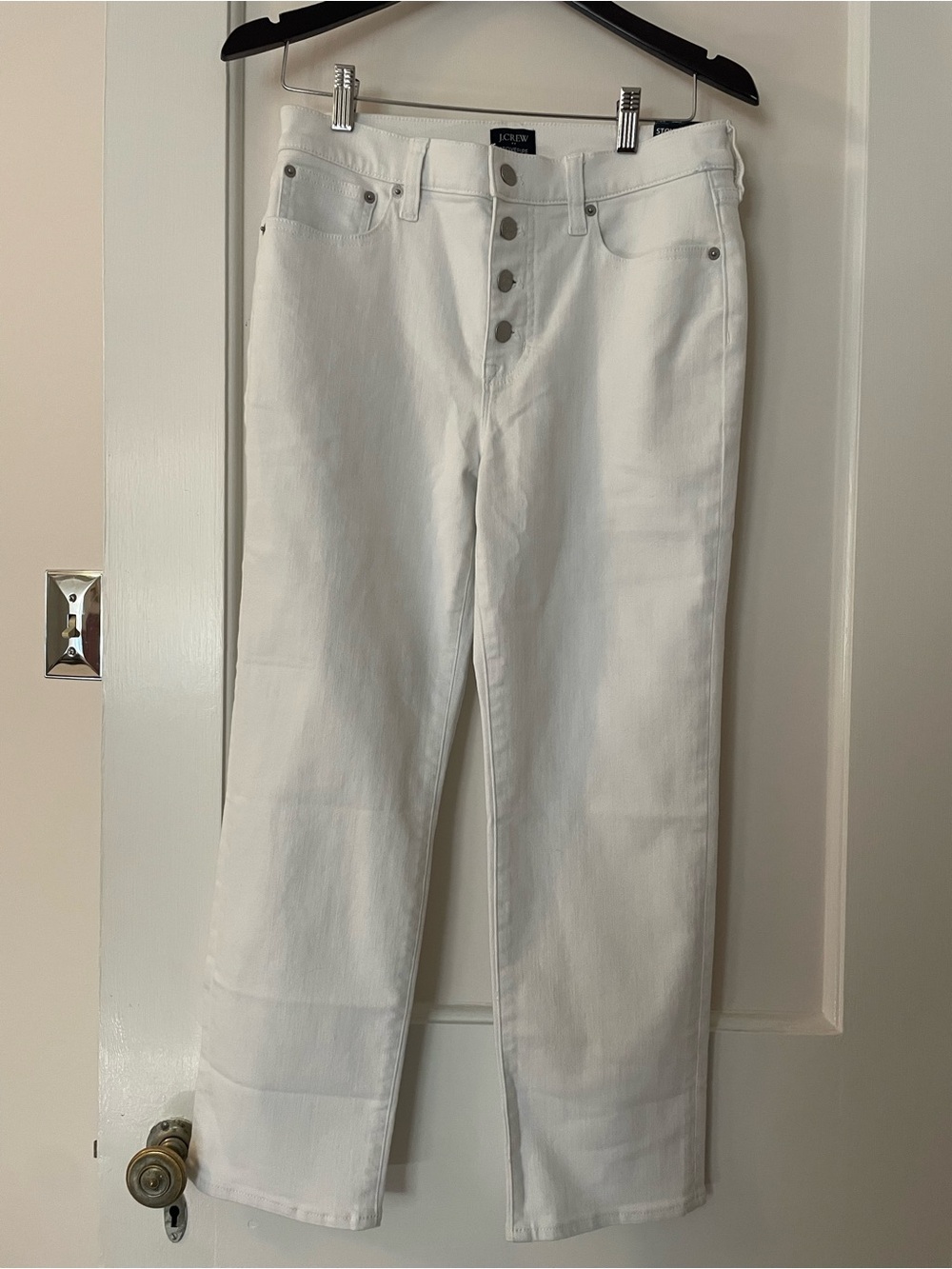 J. Crew White Women’s Straight-Leg Jeans Stovepipe petite